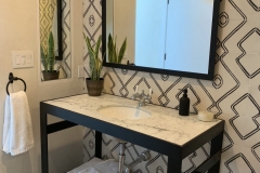 Bathroom with marble vanity